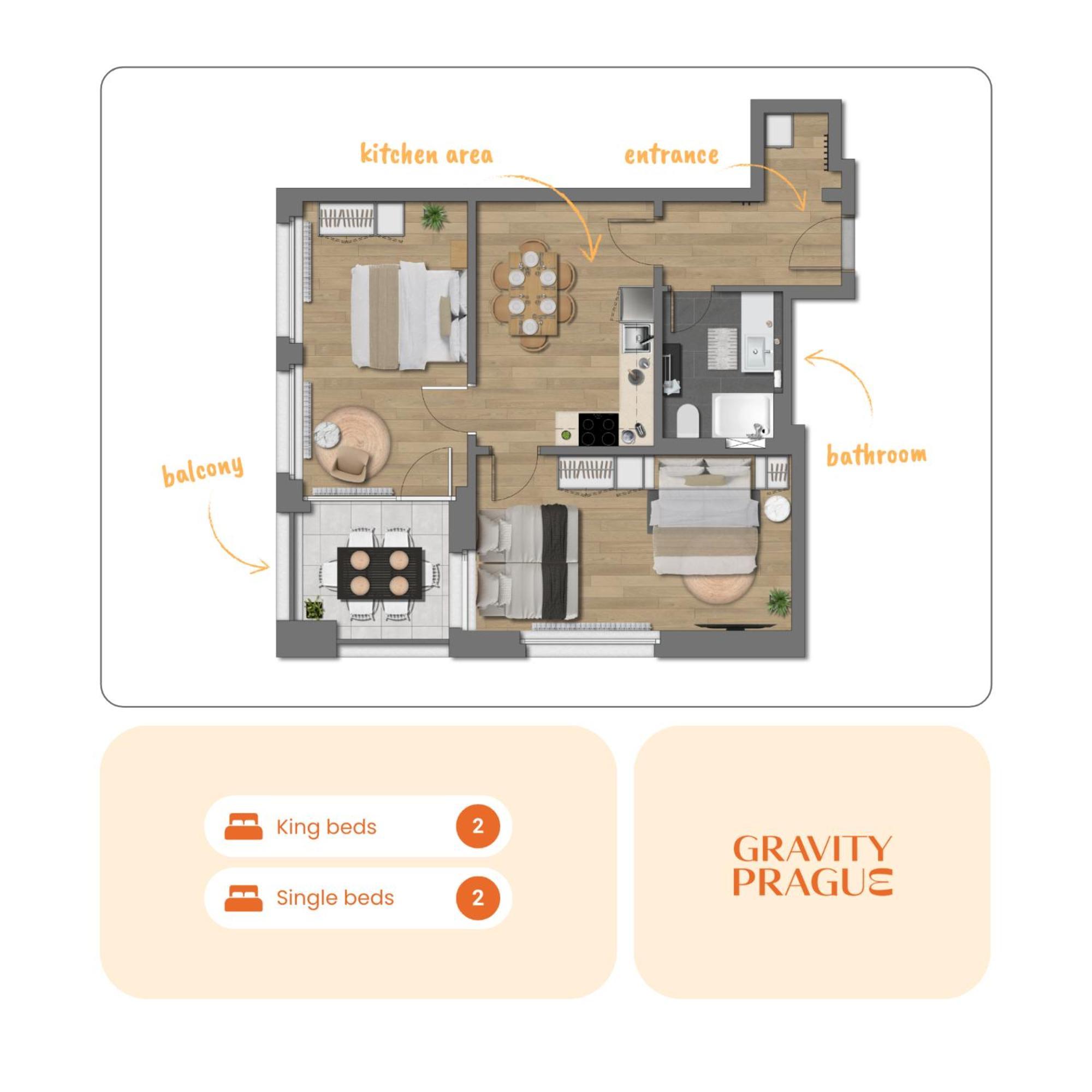 Bright 2Br - 8Th Floor, Balcony, Free Parking - By Gravity Prague Praga Exterior foto